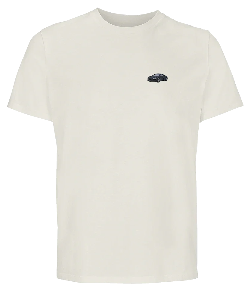 T-shirt Overcut écru à broderie Audi R8, vue de face