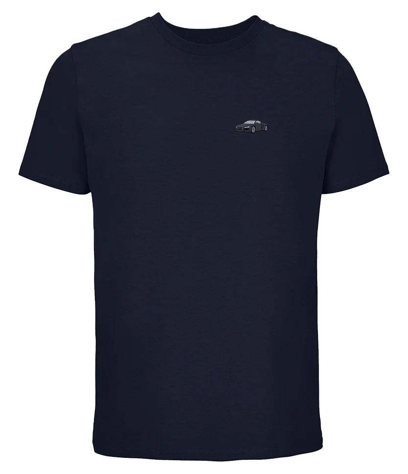 T-shirt Overcut French marine à broderie Audi R8, vue de face