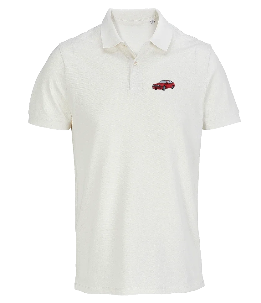Polo Overcut écru à broderie BMW M3, vue de face