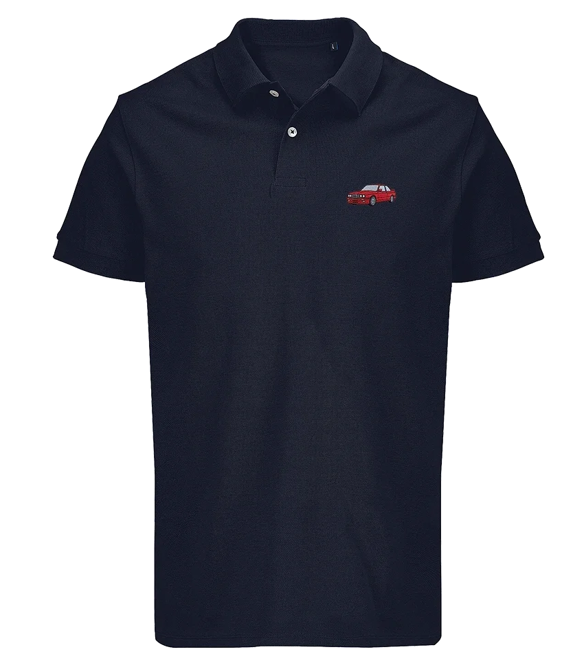Polo Overcut French marine à broderie BMW M3, vue de face