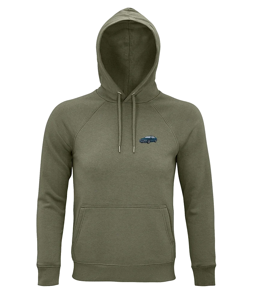 Sweat à capuche Overcut kaki à broderie BMW M5 E39, vue de face