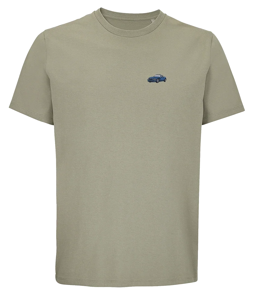 T-shirt Overcut kaki à broderie BMW Z3, vue de face