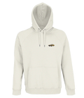 Sweat à capuche Overcut écru à broderie Cadillac Eldorado, vue de face