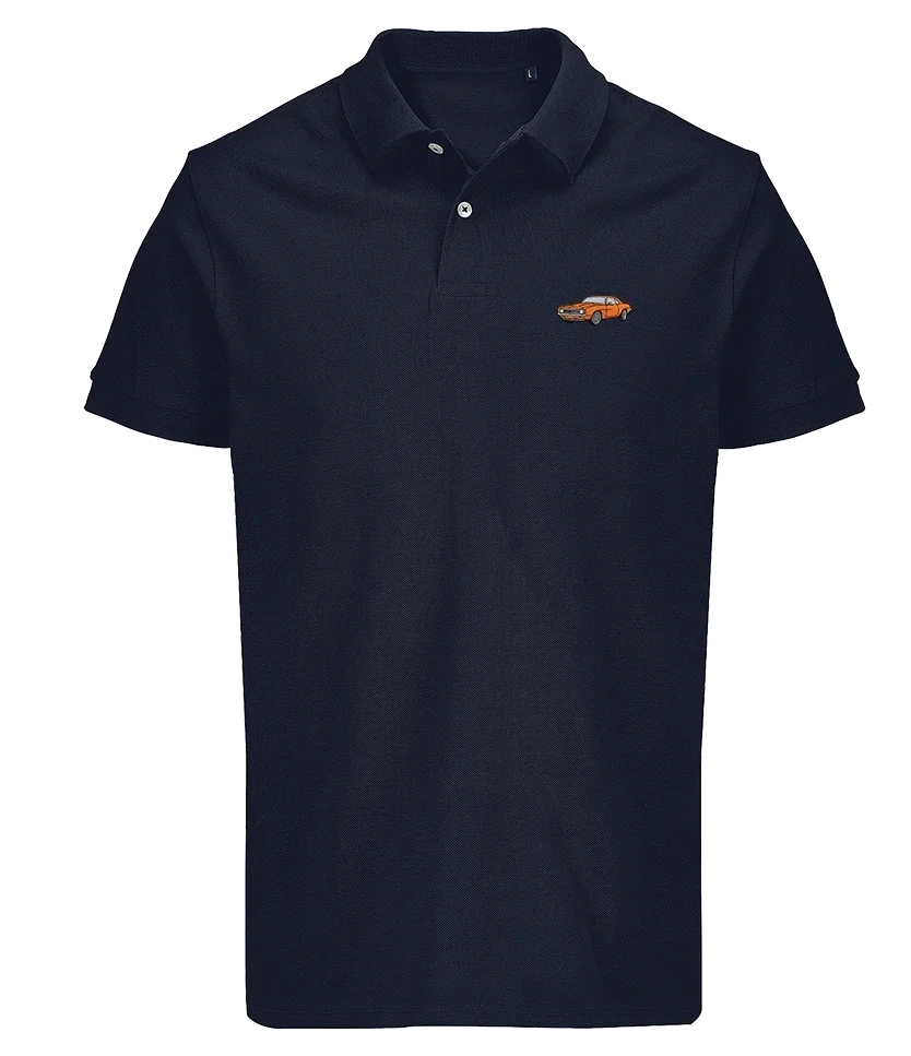 Polo Overcut French marine à broderie Chevrolet Camaro SS, vue de face