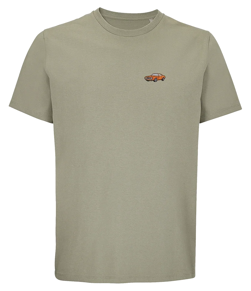 T-shirt Overcut kaki à broderie Chevrolet Camaro SS, vue de face