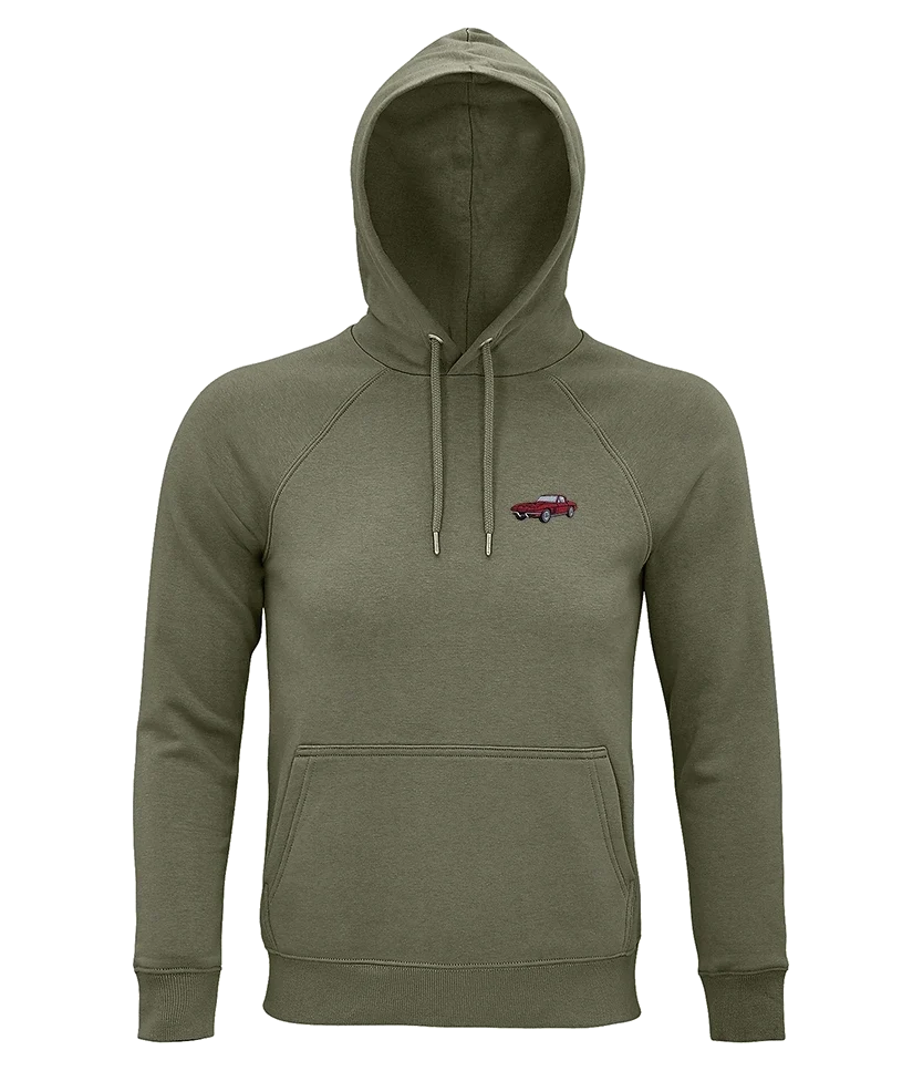 Sweat à capuche Overcut kaki à broderie Chevrolet Corvette C2, vue de face