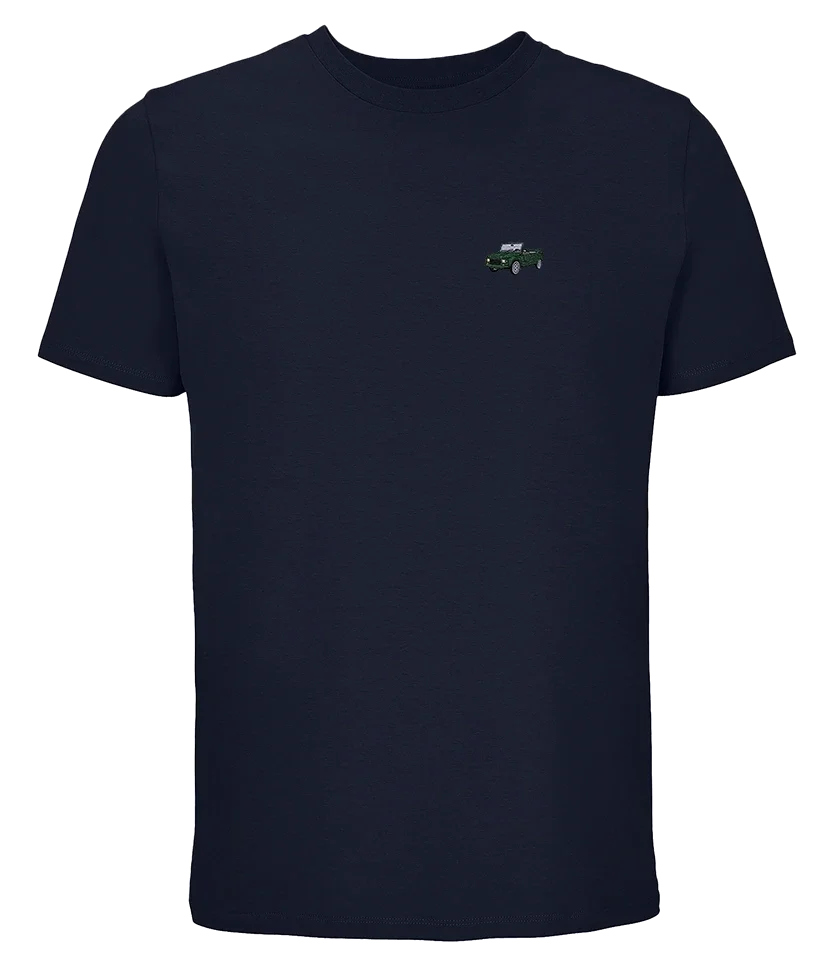 T-shirt Overcut French marine à broderie Citroën Méhari, vue de face