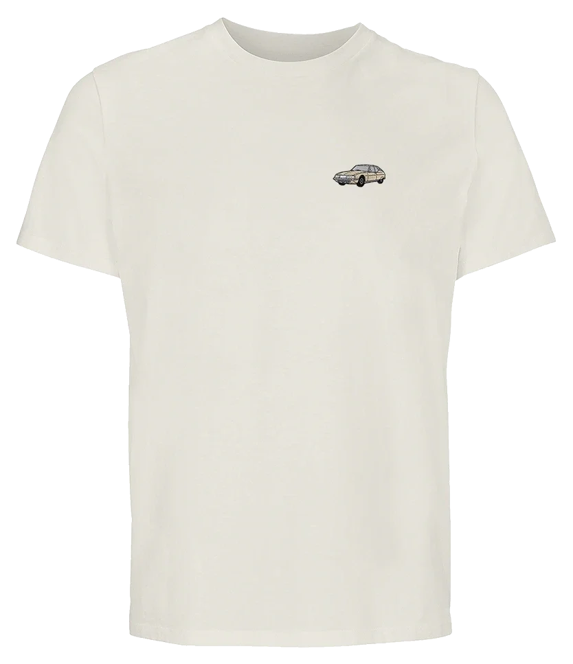 T-shirt Overcut écru à broderie Citroën SM, vue de face