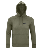 Sweat à capuche Overcut kaki à broderie DeLorean DMC-12, vue de face