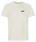 T-shirt Overcut écru à broderie DeLorean DMC-12, vue de face