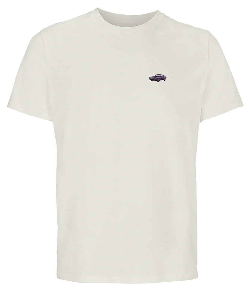 T-shirt Overcut écru à broderie Dodge Challenger, vue de face