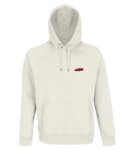 Sweat à capuche Overcut écru à broderie Ferrari F40, vue de face