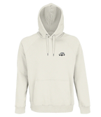 Sweat à capuche Overcut écru à broderie Fiat 500, vue de face