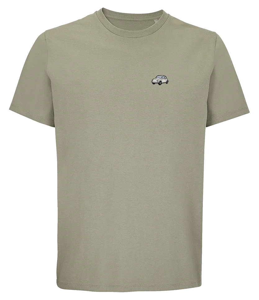 T-shirt Overcut kaki à broderie Fiat 500, vue de face