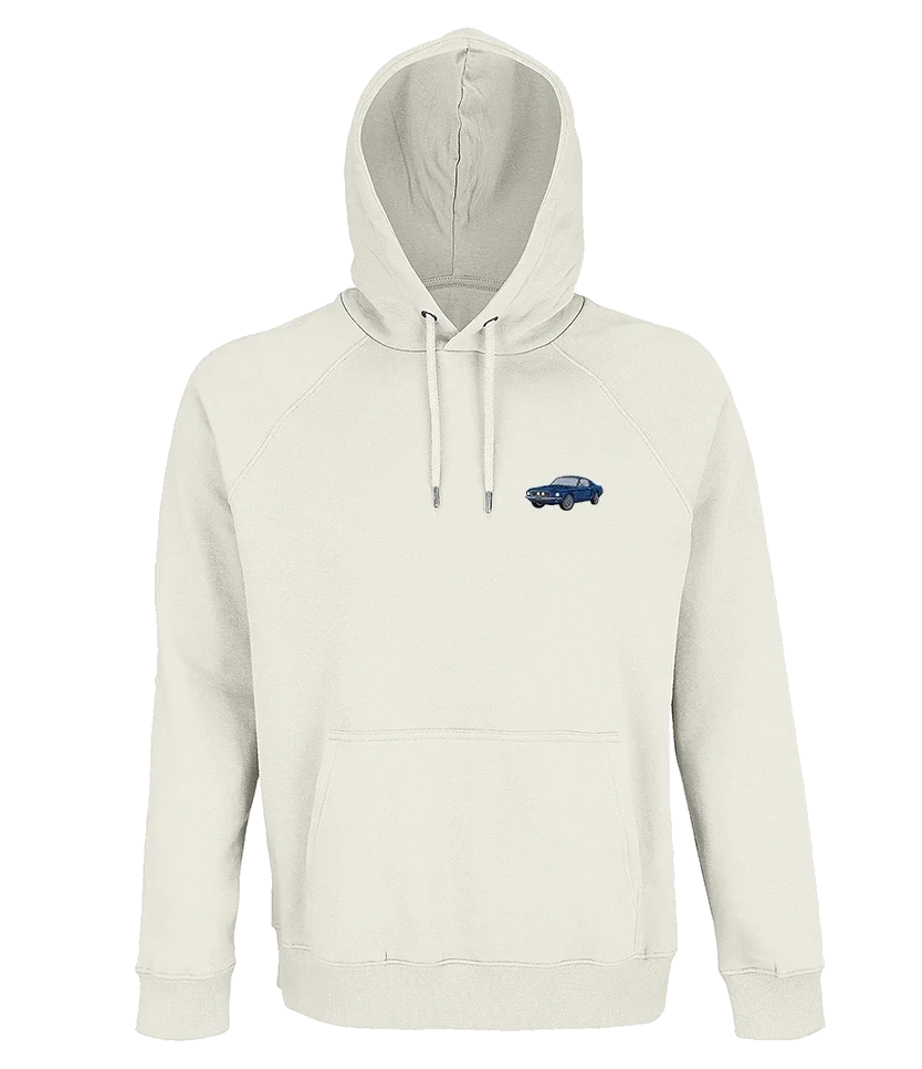 Sweat à capuche Overcut écru à broderie Ford Mustang Shelby GT500, vue de face