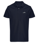 Polo Overcut French marine à broderie Jaguar E-Type, vue de face