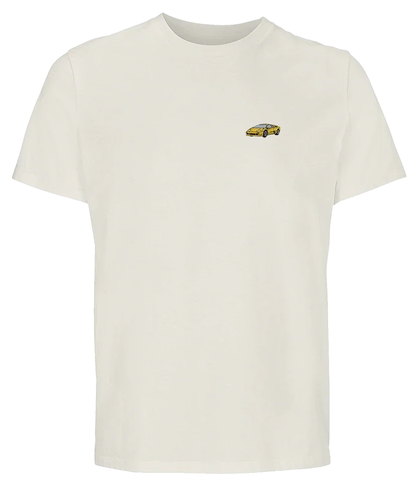 T-shirt Overcut écru à broderie Lamborghini Diablo, vue de face