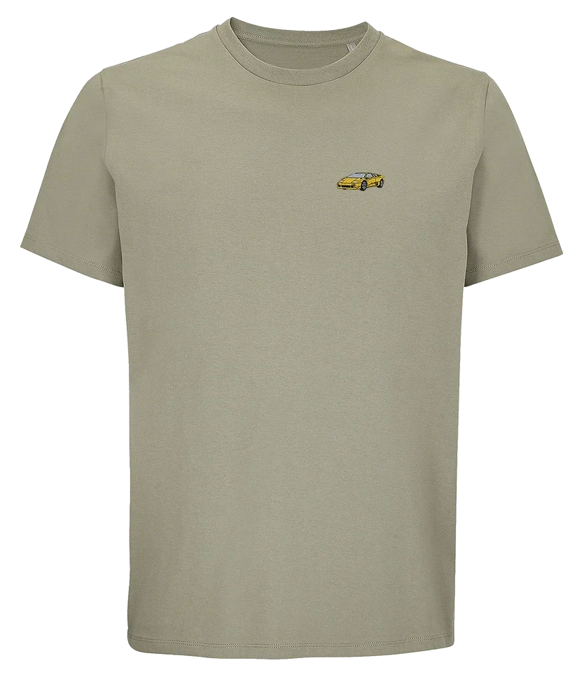 T-shirt Overcut kaki à broderie Lamborghini Diablo, vue de face