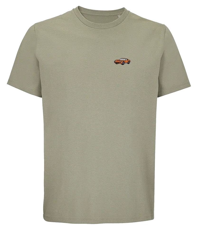 T-shirt Overcut kaki à broderie Lamborghini Miura, vue de face
