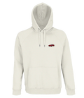 Sweat à capuche Overcut écru à broderie Lancia Stratos, vue de face