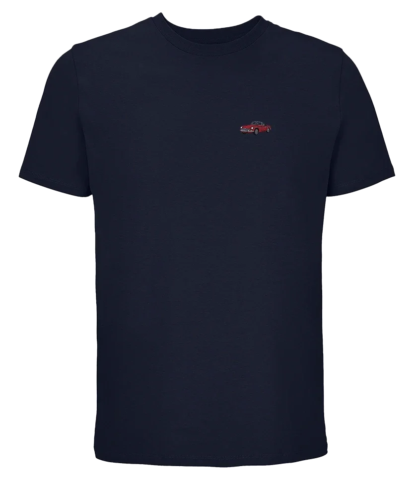 T-shirt Overcut French marine à broderie MG B, vue de face