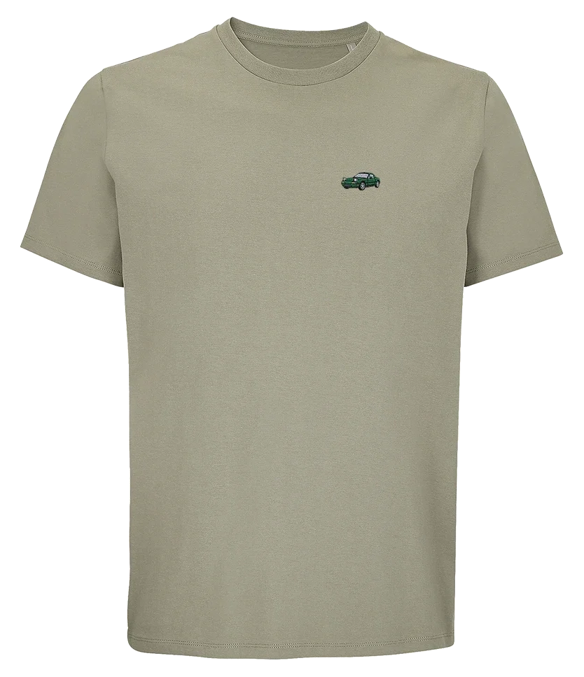 T-shirt Overcut kaki à broderie Mazda MX-5, vue de face