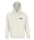 Sweat à capuche Overcut écru à broderie Mitsubishi Lancer Evo, vue de face