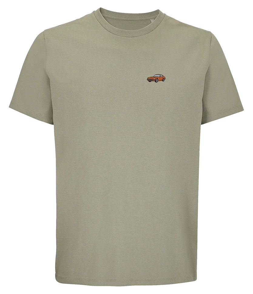 T-shirt Overcut kaki à broderie Nissan Fairlady Z 240Z, vue de face