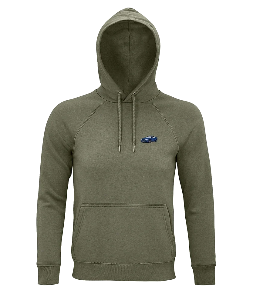Sweat à capuche Overcut kaki à broderie Nissan Skyline GT-R R34, vue de face
