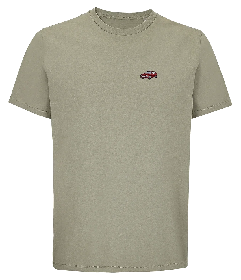 T-shirt Overcut kaki à broderie Peugeot 309 GTI, vue de face