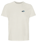 T-shirt Overcut écru à broderie Peugeot 404, vue de face