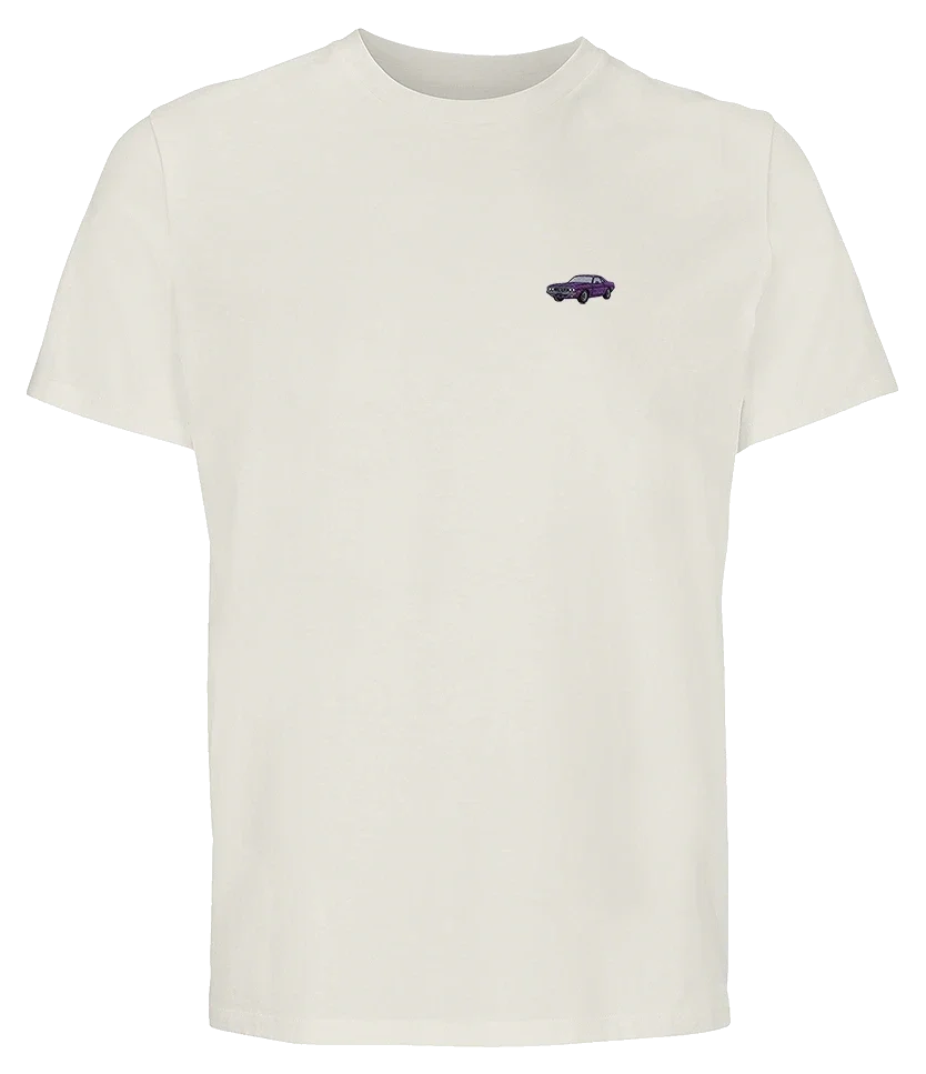 T-shirt Overcut écru à broderie Plymouth Barracuda, vue de face