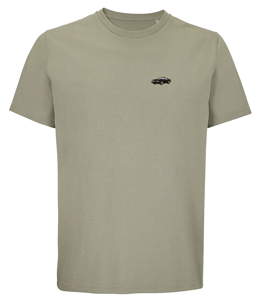 T-shirt Overcut kaki à broderie Pontiac Firebird Trans Am, vue de face