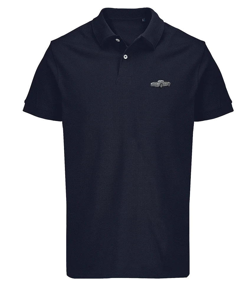 Polo Overcut French marine à broderie Porsche 550 Spyder, vue de face