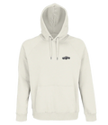 Sweat à capuche Overcut écru à broderie Porsche 550 Spyder, vue de face