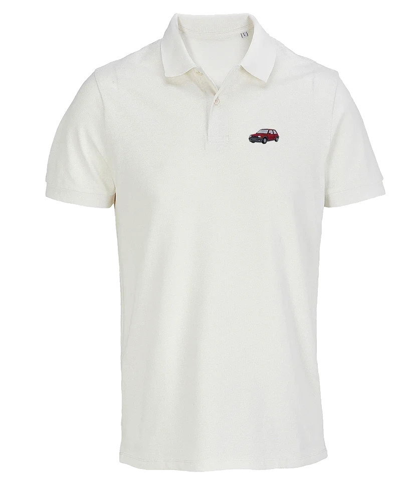 Polo Overcut écru à broderie Renault 5 GT Turbo, vue de face