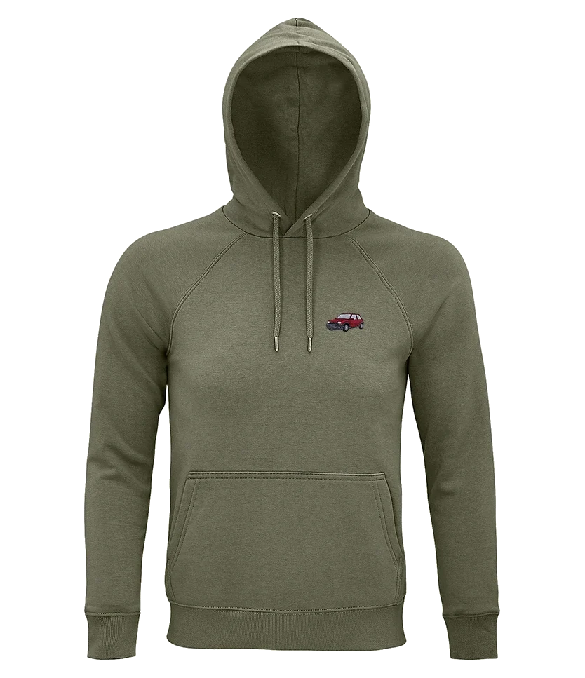 Sweat à capuche Overcut kaki à broderie Renault 5 GT Turbo, vue de face