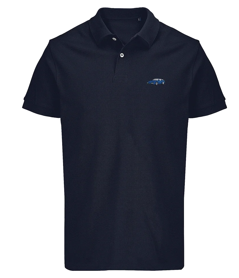 Polo Overcut French marine à broderie Renault Alpine A610, vue de face
