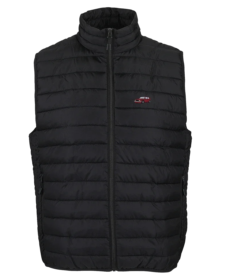 Doudoune sans manche Overcut noire à broderie Talbot Samba Rallye, vue de face