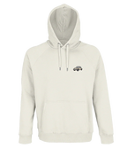 Sweat à capuche Overcut écru à broderie Volkswagen Coccinelle, vue de face