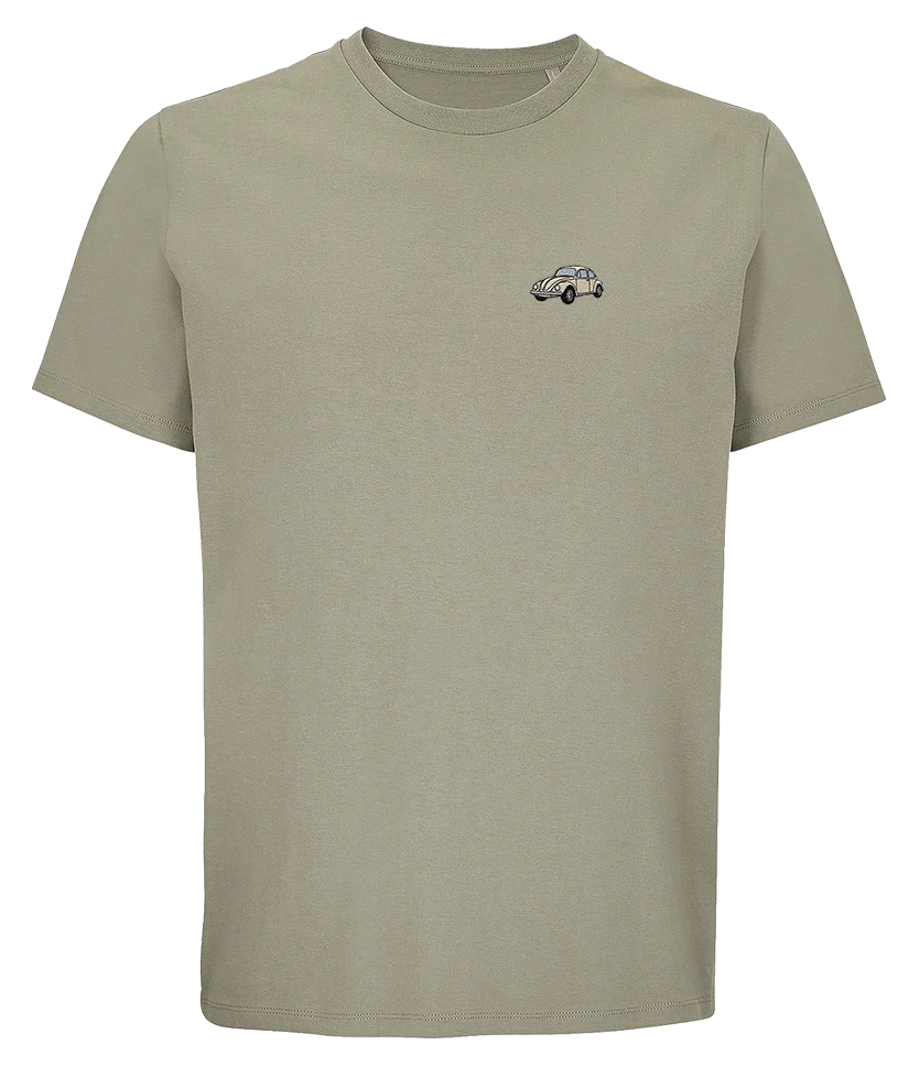 T-shirt Overcut kaki à broderie Volkswagen Coccinelle, vue de face