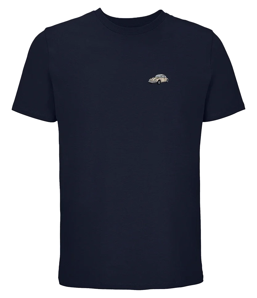 T-shirt Overcut French marine à broderie Volkswagen Coccinelle, vue de face