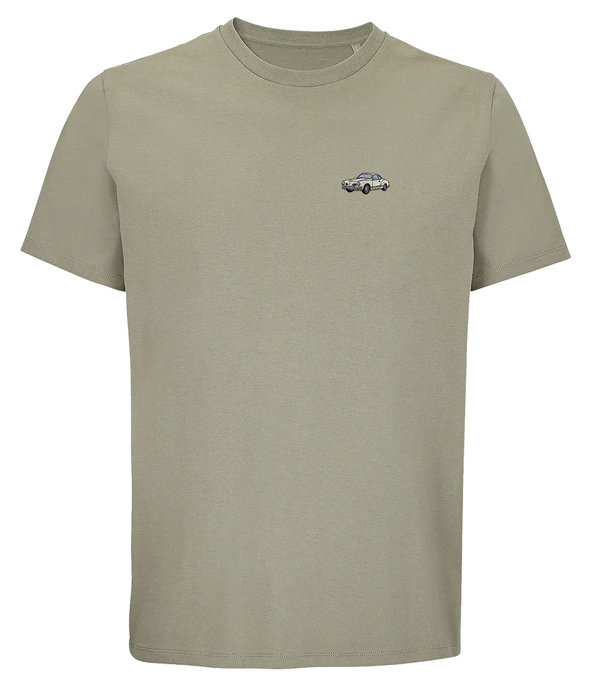 T-shirt Overcut kaki à broderie Volkswagen Karmann Ghia, vue de face