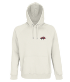 Sweat à capuche Overcut écru à broderie Alfa Romeo GTV, vue de face