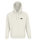 Sweat à capuche Overcut écru à broderie Aston Martin Vantage, vue de face