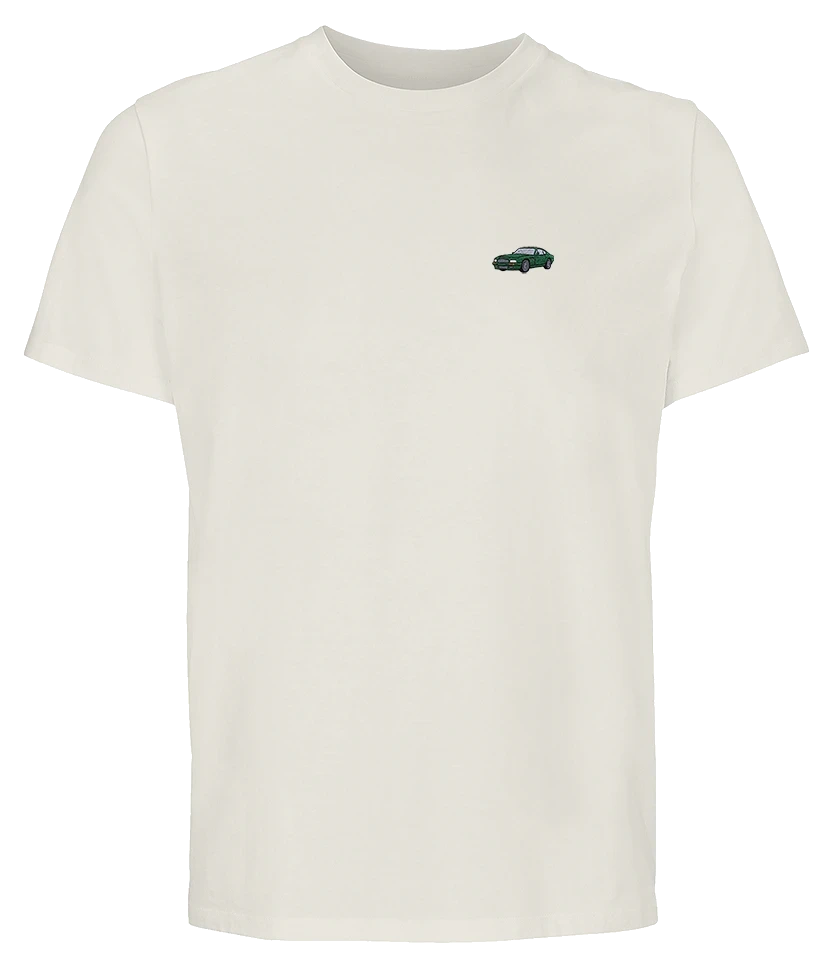 T-shirt Overcut écru à broderie Aston Martin Vantage, vue de face