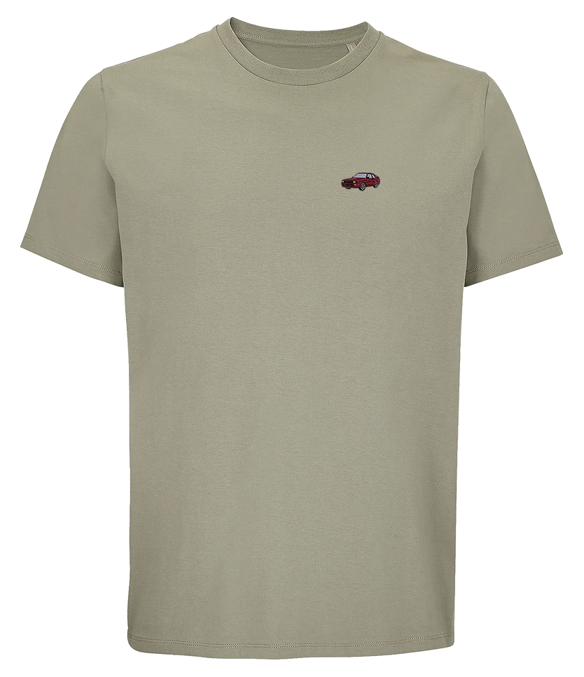 T-shirt Overcut kaki à broderie Audi Quattro Sport, vue de face